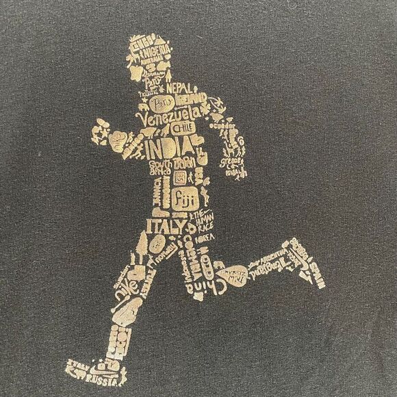 Nike Shirt Adult 2XL XXL Black The Human Race Running Short Sleeve Athletic Mens - Picture 2 of 8